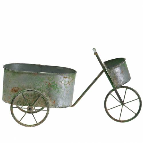 Floristik24 Fioriera bicicletta grigio zinco, verde 40 × 14 × 21 cm