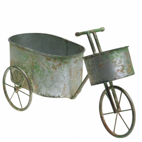 Floristik24 Fioriera bicicletta grigio zinco, verde 40 × 14 × 21 cm