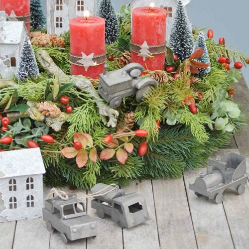 Prodotto Macchinine decorative vintage in metallo da appendere, misure assortite, 9-10 cm, 4 pezzi