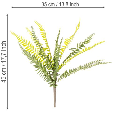 Ramo di felce artificiale, pianta verde artificiale per decorazione, 45 cm | Floristik24.it