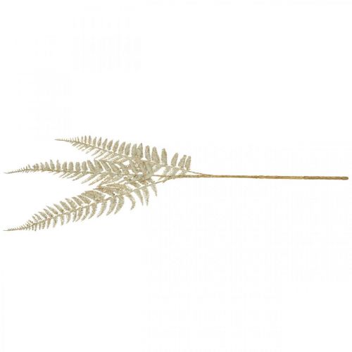 Floristik24 Deco felce pianta artificiale oro, decorazione natalizia glitterata 74 cm