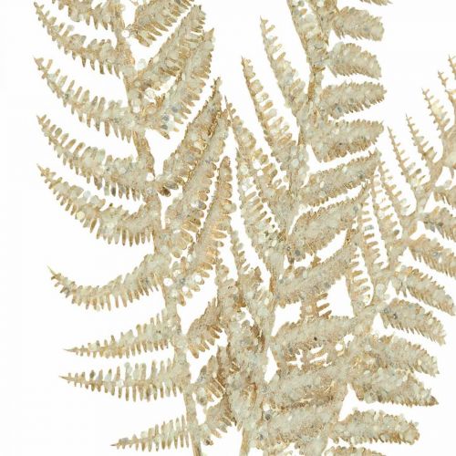 Floristik24 Deco felce pianta artificiale oro, decorazione natalizia glitterata 74 cm