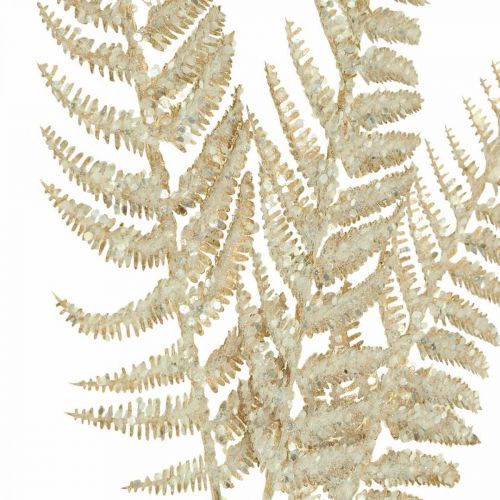 Prodotto Deco felce pianta artificiale oro, decorazione natalizia glitterata 74 cm