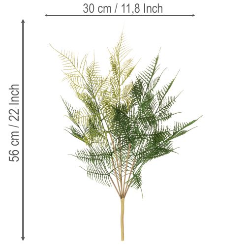 Decorazione artificiale a forma di ramo di felce, verde, realistica, 56 cm | Floristik24.it
