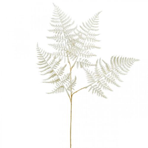 Floristik24 Foglia di felce decorativa, pianta artificiale, ramo di felce, foglia di felce decorativa bianca L59cm