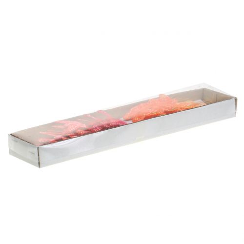 Floristik24 Farfalla piuma arancione-rossa 5cm 24 pezzi