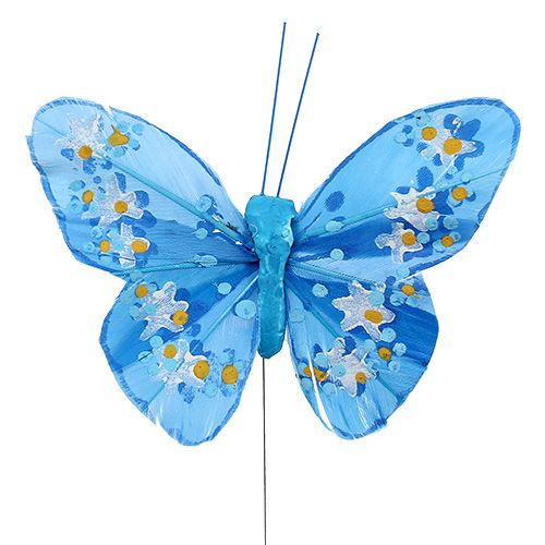 Prodotto Piuma-farfalla 8,5cm colorata assortita. 12 pezzi