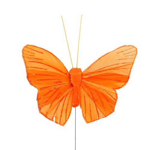 Prodotto Farfalla piuma 8cm arancione 24 pezzi