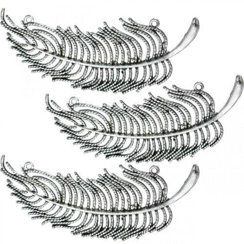 Piume per decorare, decorazioni sparse, piume di metallo, gioielli in argento L8cm 10 pezzi Piume per decorare, decorazioni sparse, piume di metallo, gioielli in argento L8cm 10 pezzi