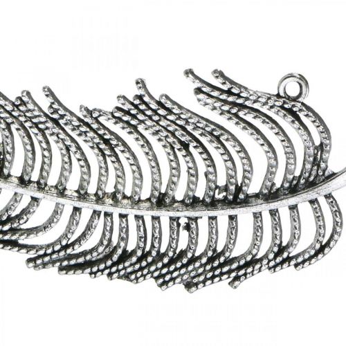 Piume per decorare, decorazioni sparse, piume di metallo, gioielli in argento L8cm 10 pezzi