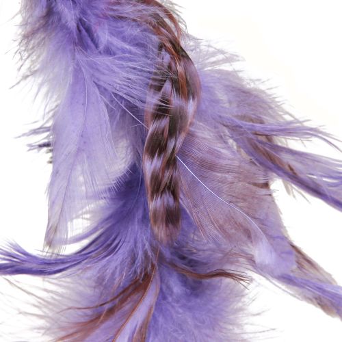 Prodotto Ghirlanda di piume Ghirlanda decorativa di piume di fagiano viola Ø20cm 3 pz