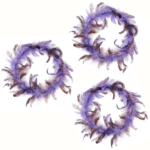 Prodotto Ghirlanda di piume Ghirlanda decorativa di piume di fagiano viola Ø20cm 3 pz