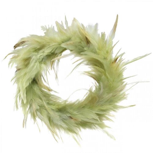 Ghirlanda di piume decorativa verde Ø16cm ghirlanda di piume vera decorazione primaverile