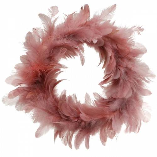 Floristik24 Decorazione pasquale ghirlanda di piume rosa antico Ø25cm decorazione primaverile