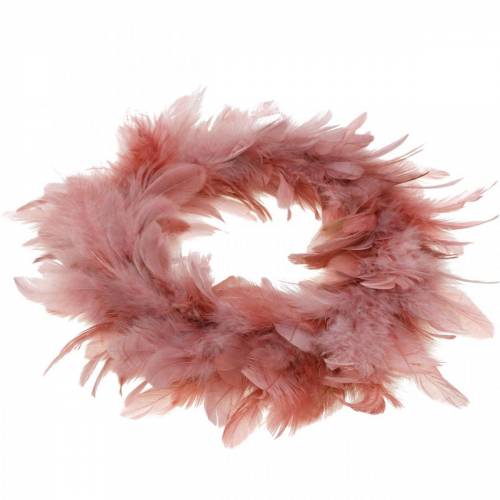 Floristik24 Decorazione pasquale ghirlanda di piume rosa antico Ø25cm decorazione primaverile