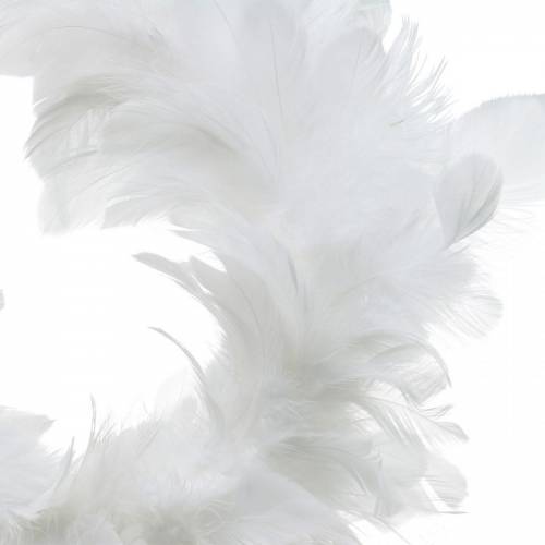 Floristik24 Decorazione ghirlanda di piume bianche Ø25cm Decorazione pasquale Piume vere