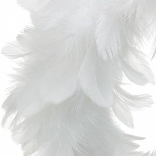Prodotto Corona di piume decorazione pasquale grande bianca Ø24cm piume vere