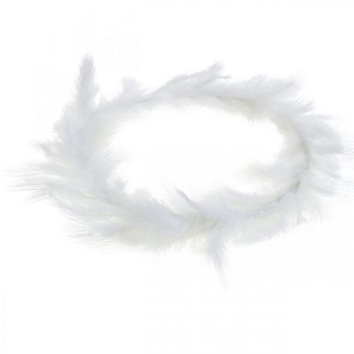 Prodotto Ghirlanda di piume bianche Ø25cm Decorazione pasquale Ghirlanda decorativa di piume vere 2 pezzi