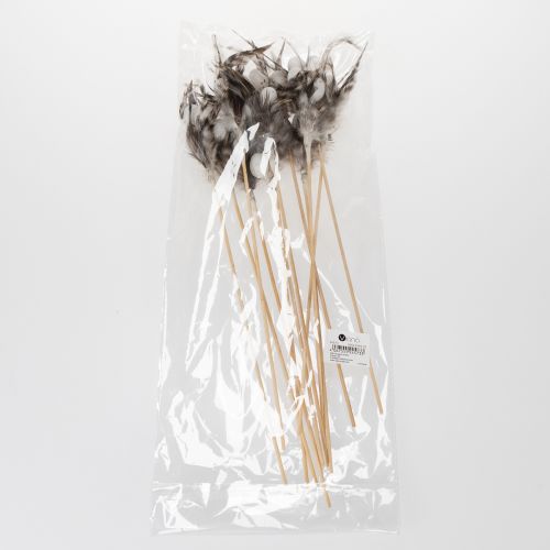 Prodotto Picchetti decorativi in rametti di piume con piume naturali, decorazione pasquale per composizioni eleganti, 37 cm, 12 pezzi