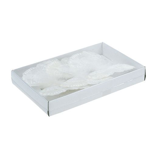 Floristik24 Farfalla piuma 11,5 cm con clip bianco 3 pezzi