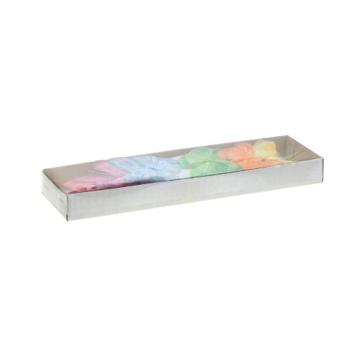 Floristik24 Farfalla piuma su filo colorato 6cm 12pz
