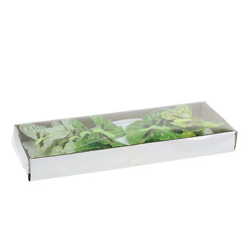 Floristik24 Farfalla piuma 8,5 cm verde 12 pezzi