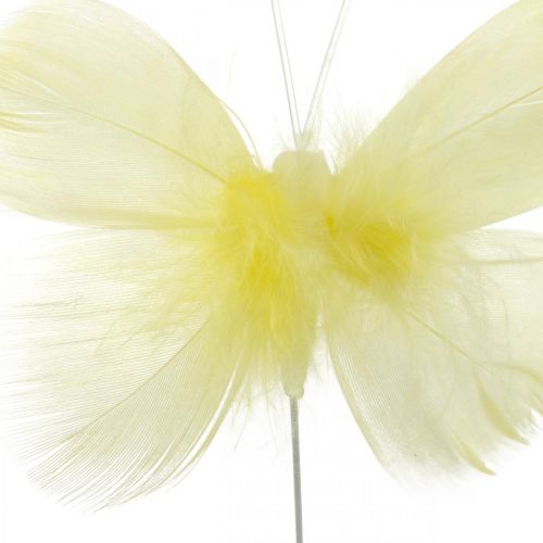 Floristik24 Farfalle decorative su filo, decoro primaverile, farfalle primaverili nei toni del giallo 6pz