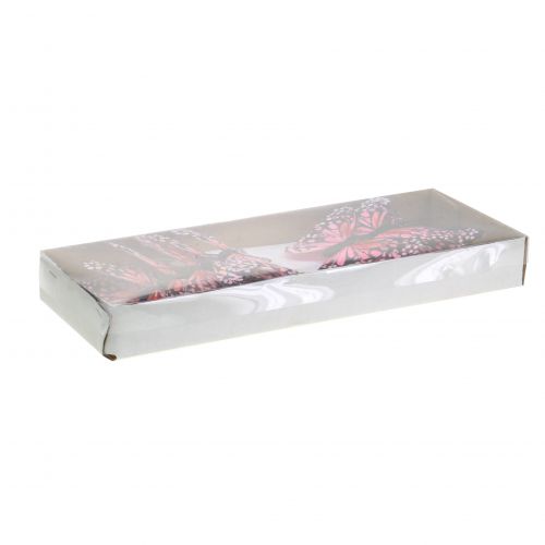 Floristik24 Farfalla su filo rosa 11cm 12pz