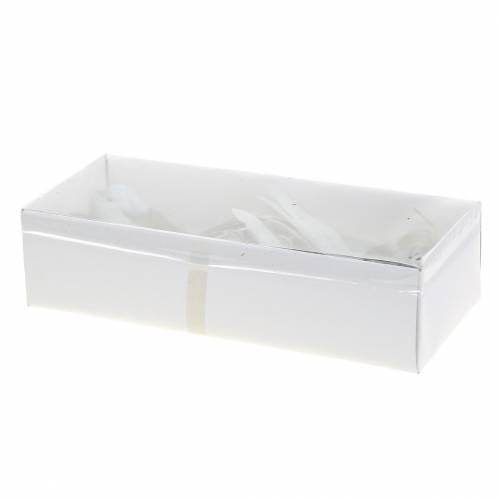 Uccello piuma su filo grigio 12cm 4pz | Floristik24.it