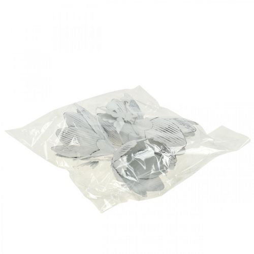 Floristik24 Elfo da appendere in metallo bianco Ø7,5 cm H12 cm 4 pezzi
