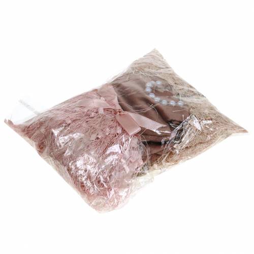 Prodotto Abito da elfo decorativo natalizio su gruccia rosa, marrone/crema 16 cm 4 pezzi assortiti