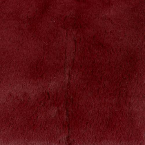 Floristik24 Nastro decorativo in pelliccia rosso scuro 15 cm x 200 cm
