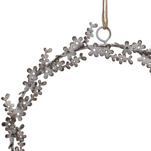 Prodotto Decorazione per finestra ghirlanda per porta ghirlanda di fiori in metallo bianco Ø16,5 cm