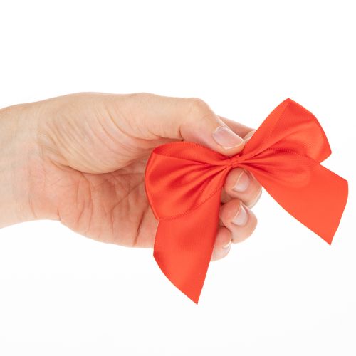 Fiocco decorativo rosso, già annodato, ideale per lavori creativi e confezioni regalo, 11 cm, 25 pezzi | Floristik24.it