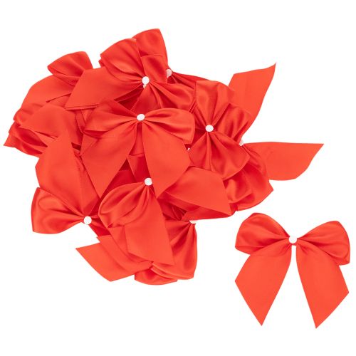 Fiocco decorativo rosso, già annodato, ideale per lavori creativi e confezioni regalo, 11 cm, 25 pezzi | Floristik24.it