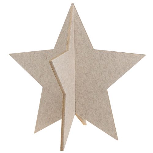 Stella decorativa in feltro da posizionare Decorazione natalizia in feltro beige H62 cm