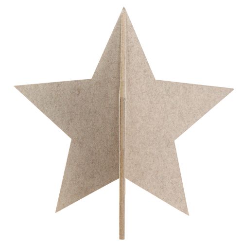 Prodotto Stella decorativa in feltro da posizionare Decorazione natalizia in feltro beige H62 cm
