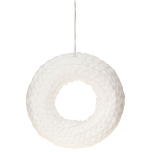 Prodotto Ghirlanda decorativa in feltro di lana bianca da appendere Ø25cm