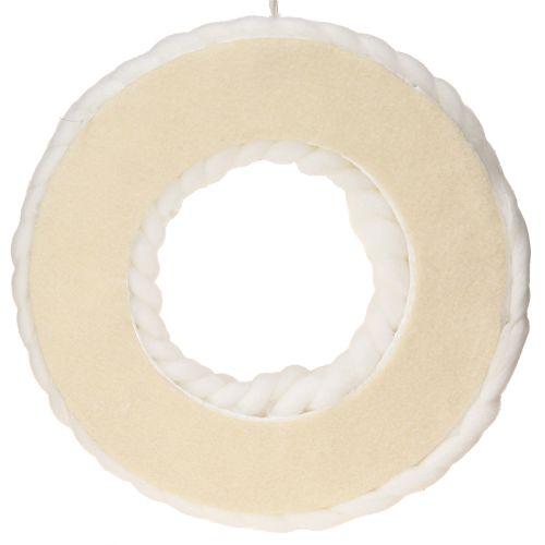 Prodotto Ghirlanda decorativa in feltro di lana bianca da appendere Ø25cm