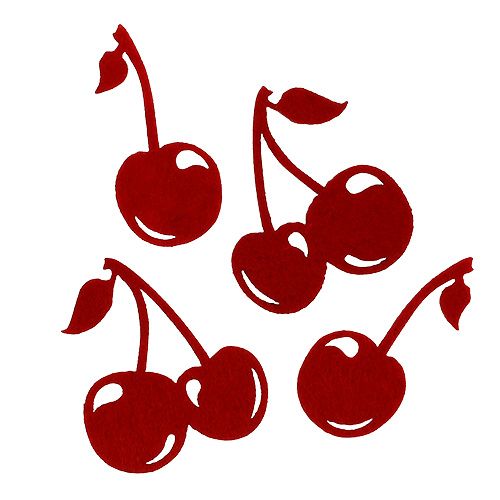 Floristik24 Ciliegie in feltro rosse 32p