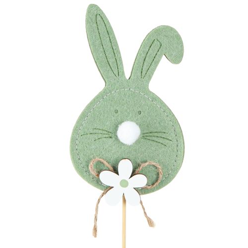 Floristik24 Coniglietto pasquale in feltro su bastoncino di legno – graziosi tappi decorativi per primavera e Pasqua 12 cm 12 pezzi