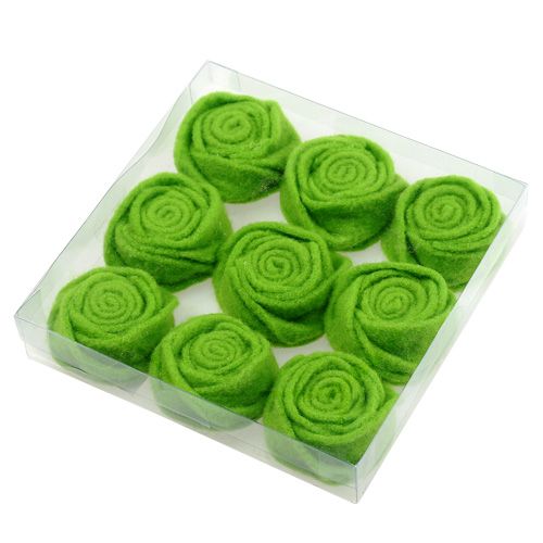 Prodotto Feltro rosa verde Ø6,5cm 9pz