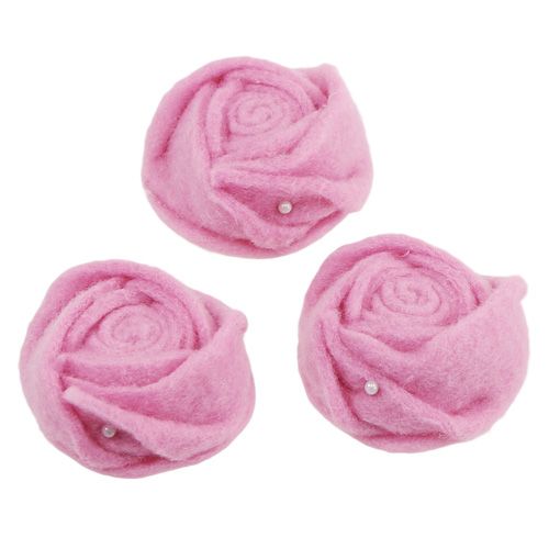 Floristik24 Feltro rosa rosa Ø6,5cm 9pz