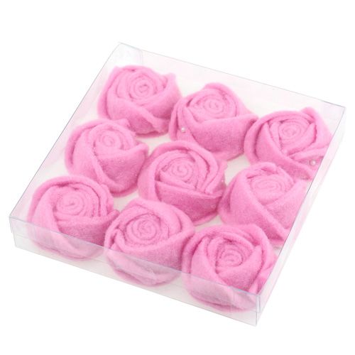 Floristik24 Feltro rosa rosa Ø6,5cm 9pz