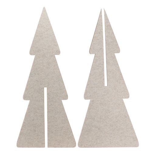 Prodotto Decorazione per albero di Natale in feltro abete beige H80cm