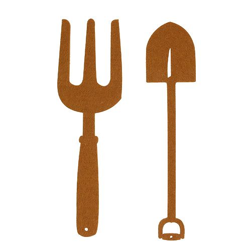 Prodotto Attrezzi da giardino in feltro marrone 4 pz