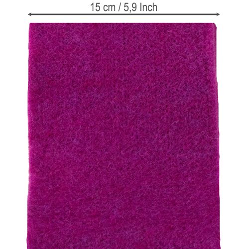 Prodotto Nastro di feltro di lana, fucsia, 15 cm x 5 m, per decorazioni e lavori artigianali