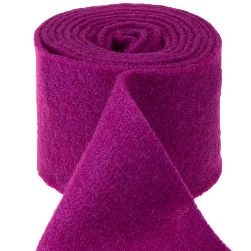 Prodotto Nastro di feltro di lana, fucsia, 15 cm x 5 m, per decorazioni e lavori artigianali