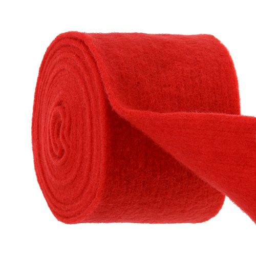Floristik24 Nastro in feltro 15 cm x 5 m rosso