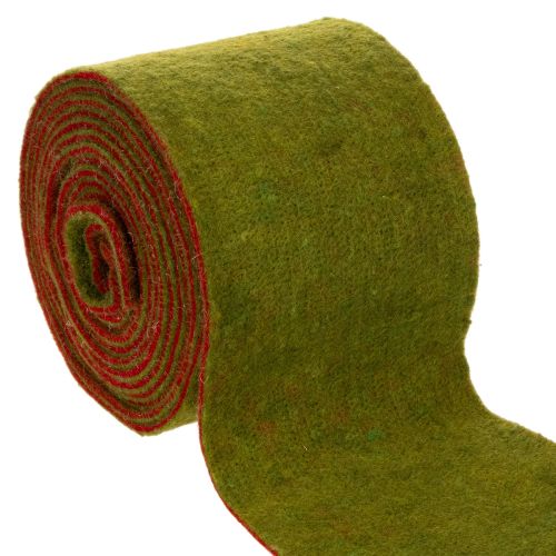 Nastro in feltro di lana bicolore per decorazioni floreali, verde/rosso, 15 cm x 5 m acquistare | Floristik24.it
